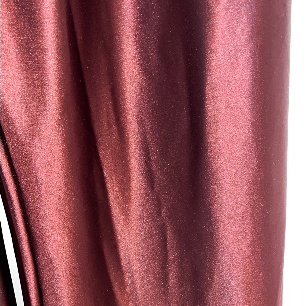 Satin Wide-Leg Pants in Deep Burgundy. No Tags but Never Worn. - Picture 3 of 3